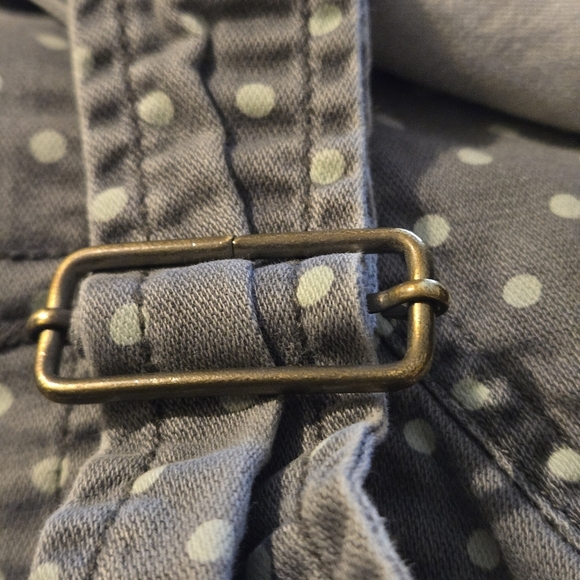 AMERICAN EAGLE Shortalls Womens S/P Stretch Playful Polka Dot Pinup Gray Cutoffs - Picture 12 of 14